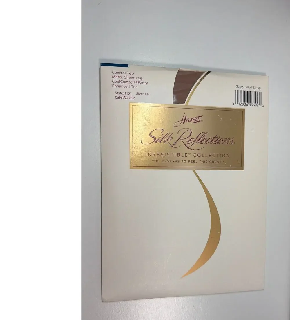 NWT VTG Hanes Silk Reflections Pantyhose Matte Sheer Control Top Stockings EF